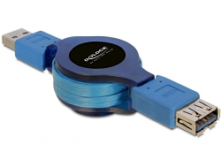 DELOCK USB3.0 Verl. A -> A St/Bu 1.00m blau Aufrollfu von Delock