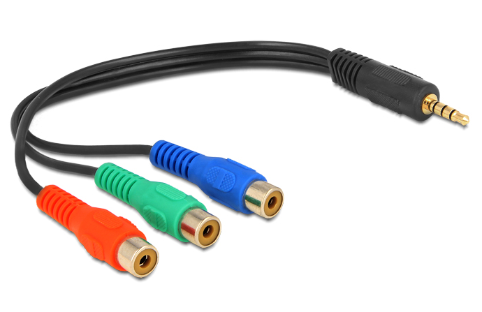 DELOCK Videokabel 1x 3,5mm Klinke -> 3x Cinch St/Bu 0 von Delock