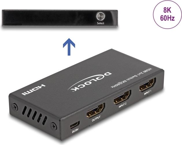 DeLOCK 18607 - HDMI - Metall - Schwarz - 144 Hz - 48 Gbit/s - 1200 MHz (18607) von Delock