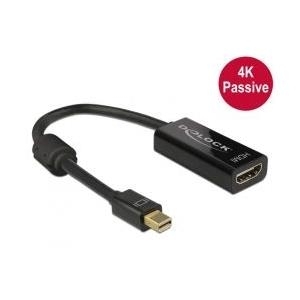 DeLOCK 4K Passive - Video- / Audio-Adapter - DisplayPort / HDMI - Mini DisplayPort (M) - HDMI, 19-polig (W) - 20cm - (DisplayPort 1,2) - Schwarz (62613) von Delock