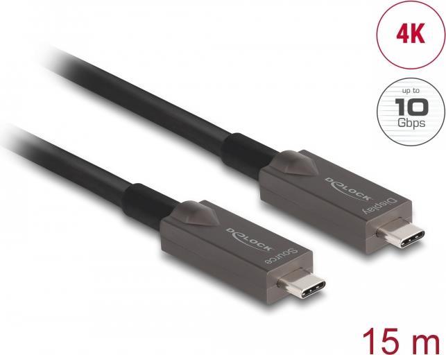 DeLOCK 84179 USB Kabel 15 m USB 3.2 Gen 2 (3.1 Gen 2) USB C Schwarz (84179) von Delock