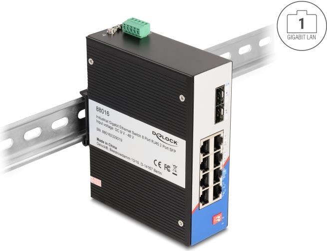 DeLOCK 88016 Netzwerk-Switch Unmanaged Gigabit Ethernet (10/100/1000) Schwarz (88016) von Delock