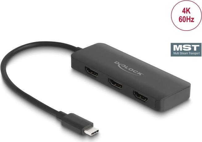 DeLOCK 88040 - USB Typ-C - 3840 x 2160 - Schwarz - 1.4/2.2 - 4K Ultra HD - Rundkabel (88040) von Delock