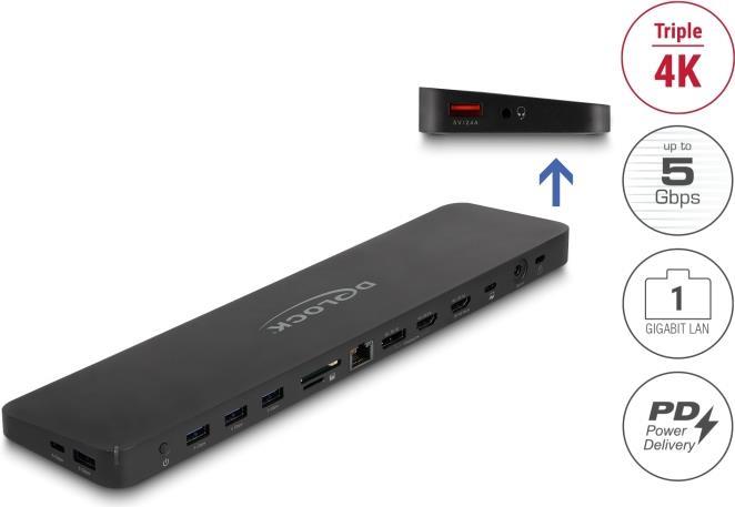 DeLOCK 88050 laptop-dockingstation & portreplikator Andocken PCIe Schwarz (88050) von Delock