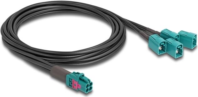 DeLOCK 90118 Koaxialkabel 1 m Mini FAKRA Z 4 x FAKRA Z Schwarz - Blau (90118) von Delock