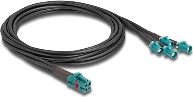 DeLOCK 90141 Koaxialkabel 1 m Mini FAKRA Z 4 x FAKRA Z Schwarz - Blau (90141) von Delock