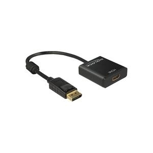 DeLOCK Adapter Displayport 1,2 male > HDMI female 4K Active - Videokonverter - Parade PS171 - DisplayPort / HDMI - Schwarz - Einzelhandel (62607) von Delock