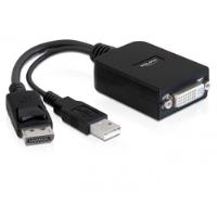 DeLOCK Adapter Displayport Stecker > DVI-I 24+5 Buchse Aktiv - Adapter - DisplayPort (M) - DVI-I 24+5 (W), USB Typ A - (61855) von Delock