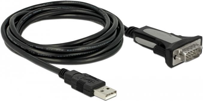 DeLOCK Adapter USB Type-A to 1 x serial RS-232 DB9 - Kabel USB / seriell - USB (M) bis DB-9 (M) - 3,0m - Daumenschrauben (65962) von Delock