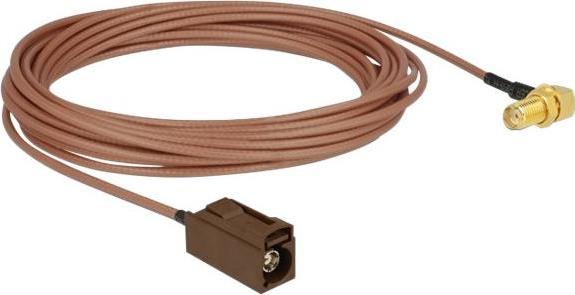DeLOCK - Antennenkabel - FAKRA F-Stecker (W) bis SMA (M) gewinkelt - 5,0m - Koax (89683) von Delock