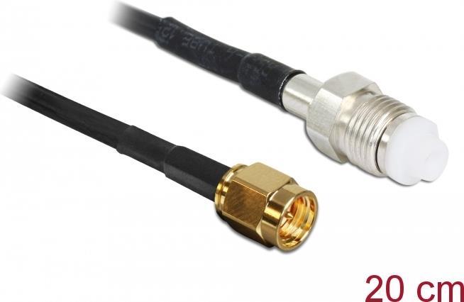 DeLOCK - Antennenkabel - HF - SMA (W) - FME (M) - 0,2m - (RG-174) - Schwarz (88596) von Delock