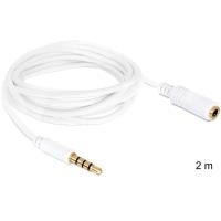 DeLOCK - Audiokabel - Mini-Phone Stereo 3,5 mm (M) - bis - Mini-Phone Stereo 3,5 mm (W) - 2,0m - weiß - für Apple iPhone 4 (84482) von Delock