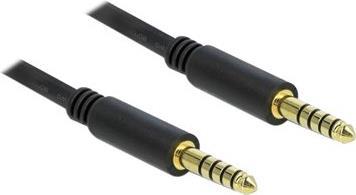 DeLOCK - Audioverlängerungskabel - Symmetrisches Stereo 4,4 mm (M) bis Symmetrisches Stereo 4,4 mm (M) - 1,0m - Schwarz (85791) von Delock
