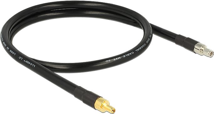 DeLOCK CFD400 LLC400 low loss - Antennenverlängerungskabel - SMA (M) - SMA (W) - 1,0m - CFD-400 - Schwarz (13005) von Delock