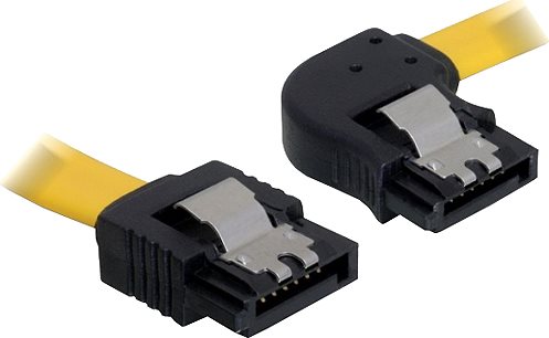 DeLOCK Cable SATA - Serial ATA-Kabel - Serial ATA 150/300 - Serial ATA, 7-polig - Serial ATA, 7-polig - 30cm - rechts abgewinkelter Anschluss, verriegelt - Gelb (82496) von Delock