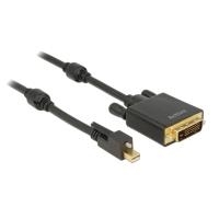 DeLOCK Cable mini Displayport 1,2 male with screw > DVI male 4K Active - Videokonverter - Parade PS171 - DisplayPort / DVI - Schwarz (83725) von Delock
