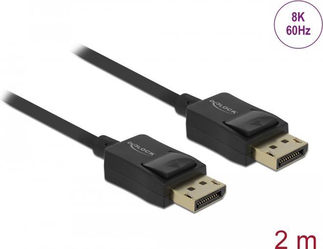 DeLOCK Coaxial - Videokabel - DisplayPort (M) bis DisplayPort (M) - DisplayPort 1,4 - 2,0m - 8K Unterstützung - Schwarz (85301) von Delock