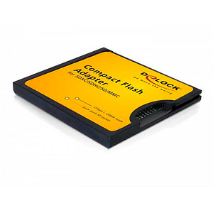 DeLOCK Compact Flash Adapter für SD Speicherkarten Multi-Compact Flash, microSD, miniSD, SD-Kartenleser schwarz von Delock