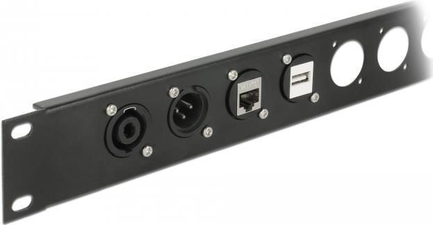 DeLOCK D-Type Module 3.5 mm 3 pin stereo jack to solder connector - Modulares Faceplate-Snap-In - an Schalttafel montierbar - Mini-Phone Stereo 3,5 mm - Schwarz von Delock