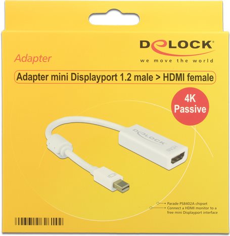 DeLOCK - DisplayPort-Adapter - DisplayPort (M) - DVI-I (W) - 20cm (DisplayPort 1,2) - weiß (62602) von Delock