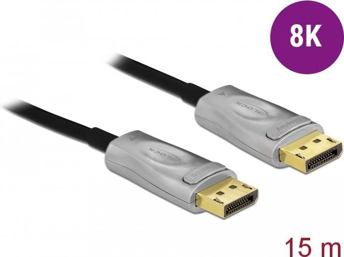 DeLOCK - DisplayPort-Kabel - DisplayPort (M) bis DisplayPort (M) - DisplayPort 1,4 - 15,0m - unterst�tzt 8K UHD (7680 x 4320) - Schwarz (85886) von Delock