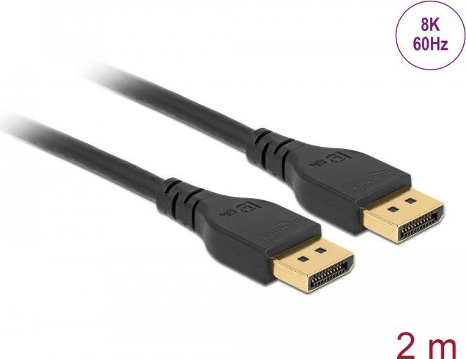 DeLOCK - DisplayPort-Kabel - DisplayPort (M) bis DisplayPort (M) - DisplayPort 1,4 - 2,0m - 8K Unterstützung - Schwarz (85910) von Delock