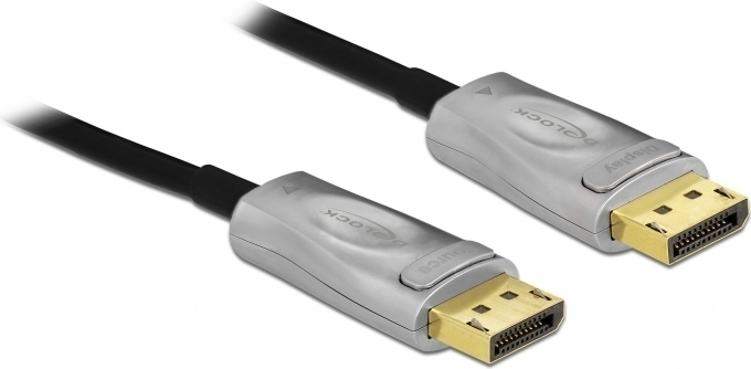 DeLOCK - DisplayPort-Kabel - DisplayPort (M) bis DisplayPort (M) - DisplayPort 1,4 - 20,0m - aktiv, unterst�tzt 8K UHD (7680 x 4320), hauchvergoldete Kontakte - Schwarz (85887) von Delock