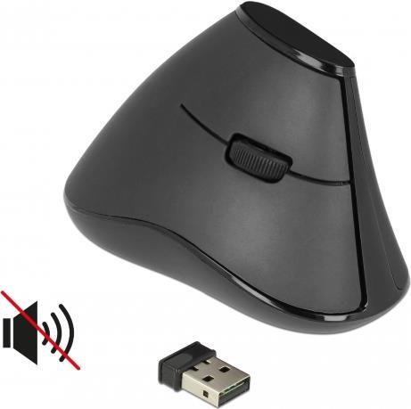 DeLOCK Ergonomic - Maus - ergonomisch - Für Rechtshänder - optisch - 5 Tasten - kabellos - 2,4 GHz - kabelloser Empfänger (USB) - Schwarz - retail (12622) von Delock