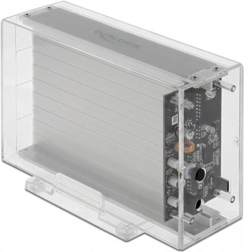 DeLOCK External Dual Enclosure for 2 x 3,5 SATA HDD with USB Type-C - Speichergehäuse - 3.5 (8,9 cm) - SATA 6Gb/s - 6 Gbit/s - USB 3,2 (Gen 1) - durchsichtig (42624) von Delock