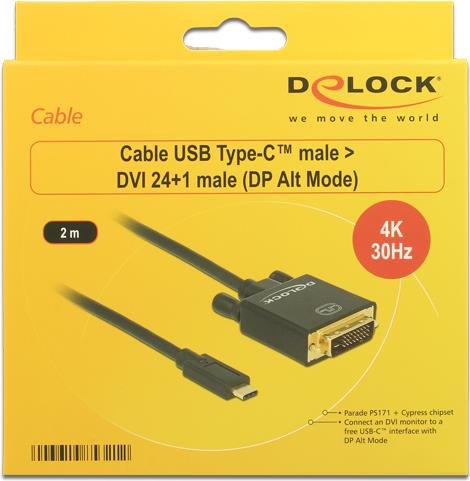 DeLOCK - Externer Videoadapter - Parade PS171 - USB-C - DVI - Schwarz - Einzelhandel (85321) von Delock