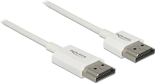 DeLOCK High Speed HDMI with Ethernet - HDMI mit Ethernetkabel - HDMI (M) bis HDMI (M) - 3,0m - Dreifachisolierung - weiß - 4K Unterstützung (85138) von Delock