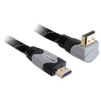 DeLOCK High Speed HDMI with Ethernet - Video-/Audio-/Netzwerkkabel - HDMI - 28 AWG - HDMI, 19-polig (M) - HDMI, 19-polig (M) - 1,0m - Verbindungsstück im 90°-Winkel (82993) von Delock