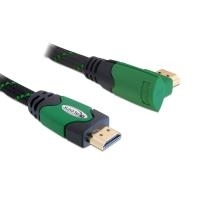 DeLOCK High Speed HDMI with Ethernet - Video-/Audio-/Netzwerkkabel - HDMI - 28 AWG - HDMI, 19-polig (M) bis HDMI, 19-polig (M) - 3,0m - Winkelstecker (82953) von Delock