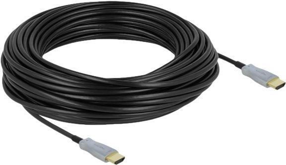 DeLOCK - Highspeed HDMI-Kabel - HDMI (M) bis HDMI (M) - 25,0m - Glasfaser - Schwarz - 4K Unterstützung, Active Optical Cable (AOC) (85016) von Delock