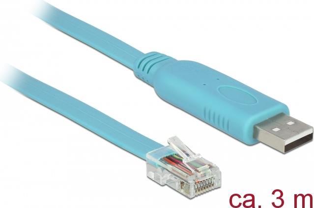 DeLOCK - Kabel seriell - USB (M) bis RJ-45 (M) - 3,0m - EIA-232 - Blau (63289) von Delock