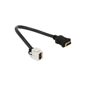 DeLOCK Keystone Module HDMI female > HDMI female 250° with cable - Video- / Audiokabel - HDMI - HDMI, 19-polig (W) - HDMI, 19-polig (W) - 22 cm (86328) von Delock