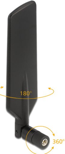 DeLOCK LTE WLAN Dual Band Antenna - Antenne - LTE/GSM/UMTS/WLAN Dual-band/Bluetooth/ZigBee - 4 dBi - Schwarz (12409) von Delock