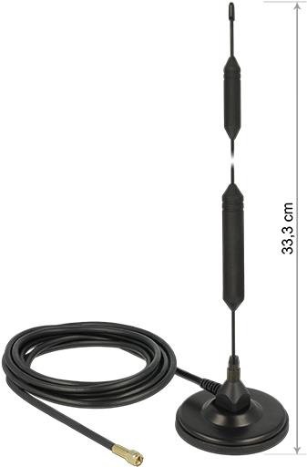 DeLOCK - Mobiltelefon-/Radioantenne - Innen / Außen - DECT, GSM, ZigBee, Z-Wave, LoRa 868 MHz / 915 MHz (12418) von Delock