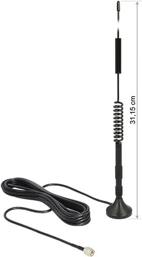 DeLOCK - Mobiltelefon-/Wi-Fi-Antenne - Innen / Außen - DECT, UMTS, GSM, LTE, Bluetooth, WLAN 2,4 GHz, ZigBee, Z-Wave, LoRa 868 MHz / 915 MHz (12417) von Delock