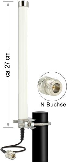 DeLOCK - Mobiltelefon-/Wi-Fi-Antenne - Innen / Außen - DECT, UMTS, GSM, LTE, Bluetooth, WLAN 2,4 GHz, ZigBee, Z-Wave, LoRa 868 MHz / 915 MHz (12491) von Delock