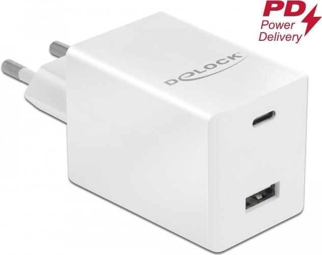 DeLOCK - Netzteil - 48 Watt - 3 A - Fast Charge - 2 Ausgabeanschlussstellen (USB, USB-C mit Stromversorgung) - wei� (41448) von Delock