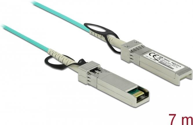 DeLOCK - Netzwerkkabel - SFP+ (M) bis SFP+ (M) - 7,0m - 3 mm - Glasfaser - SFF-8431/SFF-8432 - Active Optical Cable (AOC) - Aquamarin (86642) von Delock