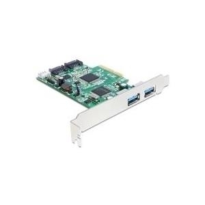 DeLOCK PCI Express Card > 2 x external USB3.0, 2 x internal SATA 6 Gb/s - Speicher/USB3.0-Controller - USB3.0 / SATA 6Gb/s - 600MBps - PCIe 2,0 x4 (89359) von Delock