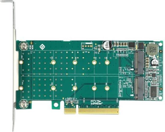 DeLOCK PCI Express x8 Card to 2 x internal NVMe M.2 Key M - Bifurcation - Speicher-Controller - M.2 - M.2 NVMe Card Low-Profile - PCIe 4,0 x8 (89045) (B-Ware) von Delock
