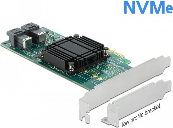 DeLOCK PCI Express x8 Card to 2 x internal SFF-8643 NVMe - Low Profile Form Factor - Speicher-Controller - U.2 NVMe Low-Profile - 32 Gbit/s - PCIe 3.0 x8 (90438) von Delock