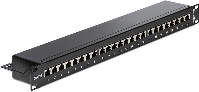 DeLOCK - Patch Panel - RJ-45 X 24 - Schwarz - 1U (43298) von Delock