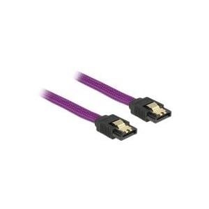 DeLOCK Premium - SATA-Kabel - Serial ATA 150/300/600 - 7-poliges SATA (M) - 7-poliges SATA (M) - 50cm - verriegelt - Violett (83691) von Delock