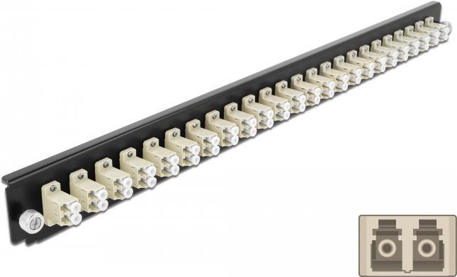DeLOCK - Rack-Montageblech für Glasfaser-Spleißbox - Vorderseite - LC MM X 24 - beige - 1U - 48,3 cm (19) (43359) von Delock