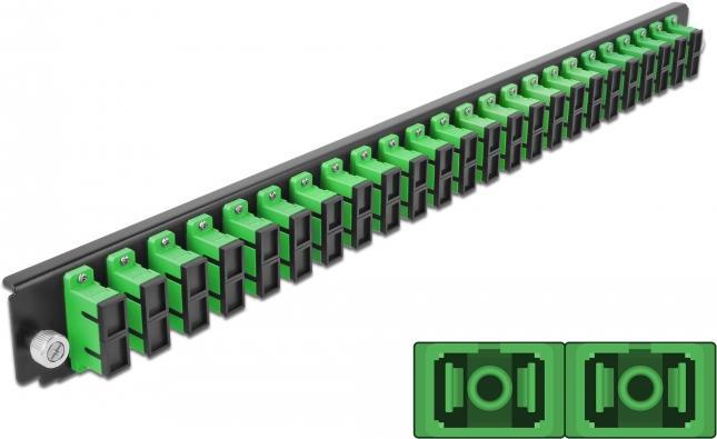 DeLOCK - Rack-Montageblech für Glasfaser-Spleißbox - Vorderseite - SC SM X 24 - grün - 1U - 48,3 cm (19) (43364) von Delock