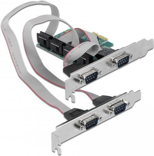 DeLOCK - Serieller Adapter - PCIe 1,1 Low-Profile - RS-232 x 4 - grün (90410) von Delock